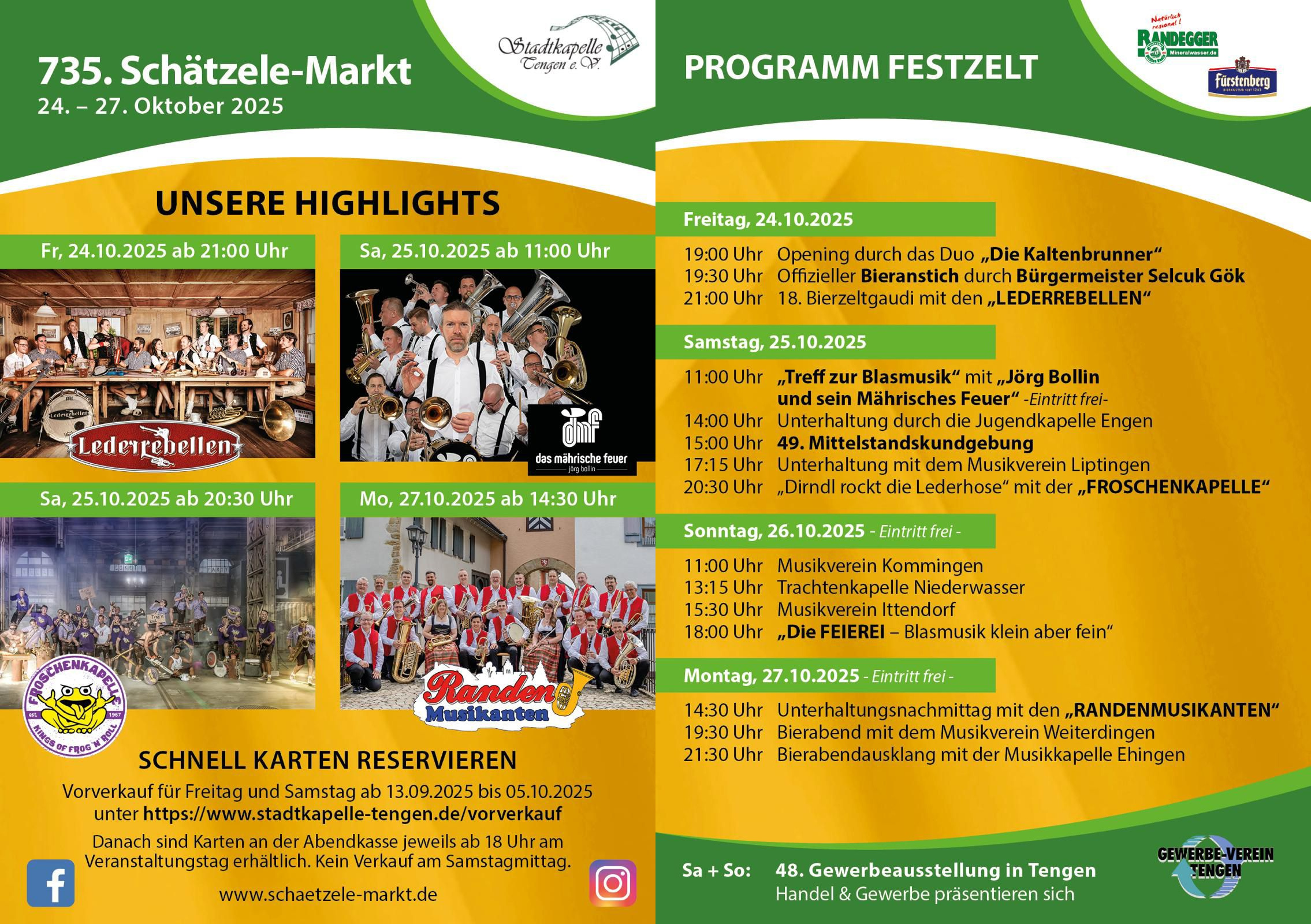 Vorverkauf Schätzele-Markt 2025