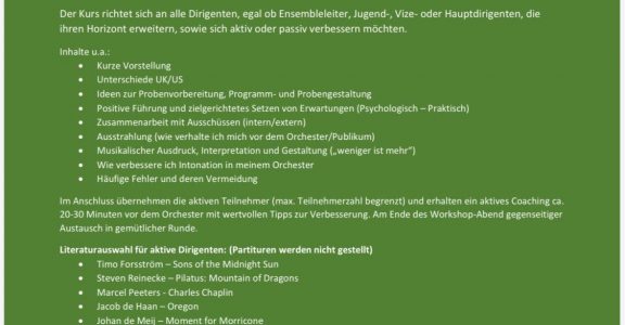 Dirigenten-Workshop mit Callum Rookes